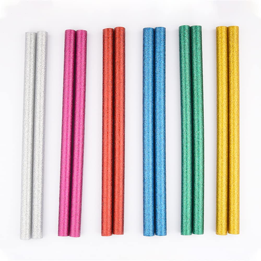 Bastoncini colorati per colla a caldo, in silicone ad alta viscosità, 7 mm, fatti a mano, per fai da te, 11 mm, oro (7 mm-blu)