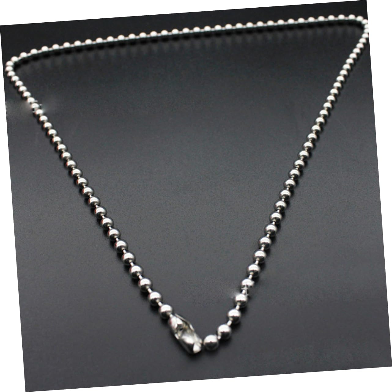 JEWEDECO Stainless Steel Long Ball Chain Tag Necklace Bead Chain for DIY Crafts Dog Tags and Pendant Accessories Durable Resistant Metal Jewelry