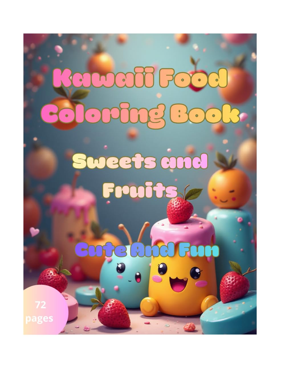 Kawaii Food Coloring Book Sweets And Fruits
