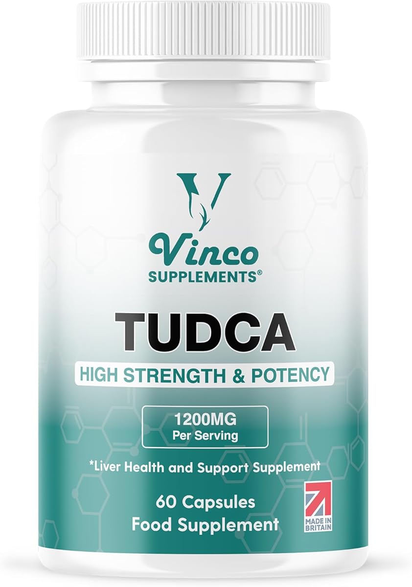Vinco Tudca 1200mg - 60 Capsules - Tauroursodeoxycholic Acid - Advanced Liver Detox & Repair - Supports Healthy Bile Production, Improves Digestion & Strengthens Immune System - Made in UK