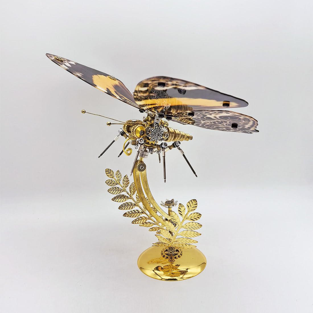 Generic Rompecabezas de metal 3D para adultos, kit de montaje de mariposa de ojo de pavo real steampunk con soporte, rompecabezas mecánico 3D, adorno de insectos, perfecto 2024 (más de 100 piezas)