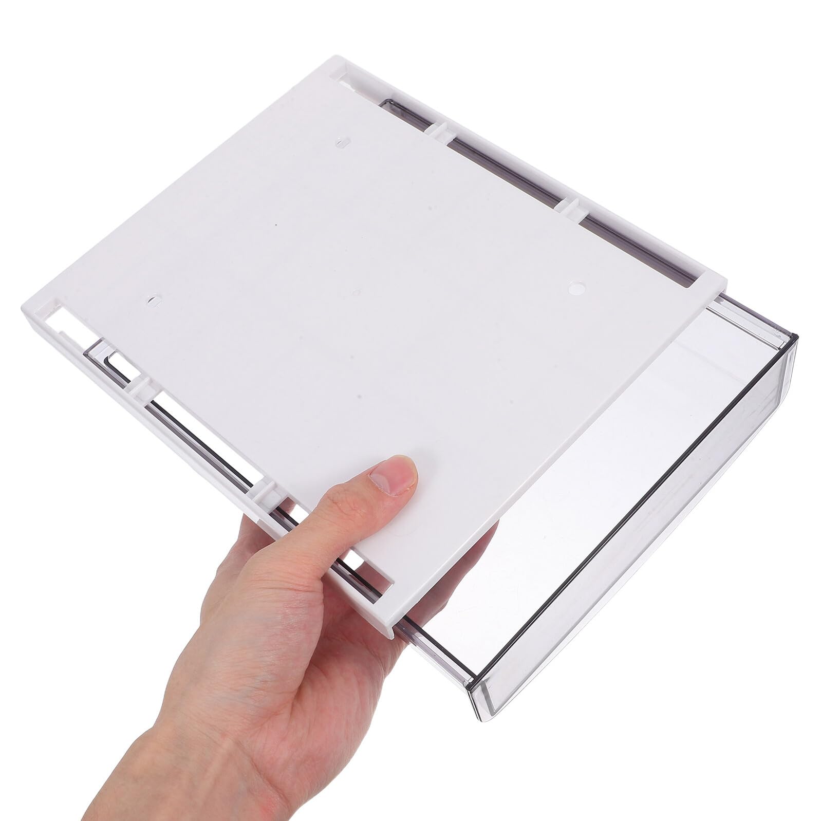 Contenitori portaoggetti in plastica, cassetto organizer da scrivania, vassoio autoadesivo estraibile for, scatola nascosta nera, organizzazione cancelleria e spazio di lavoro