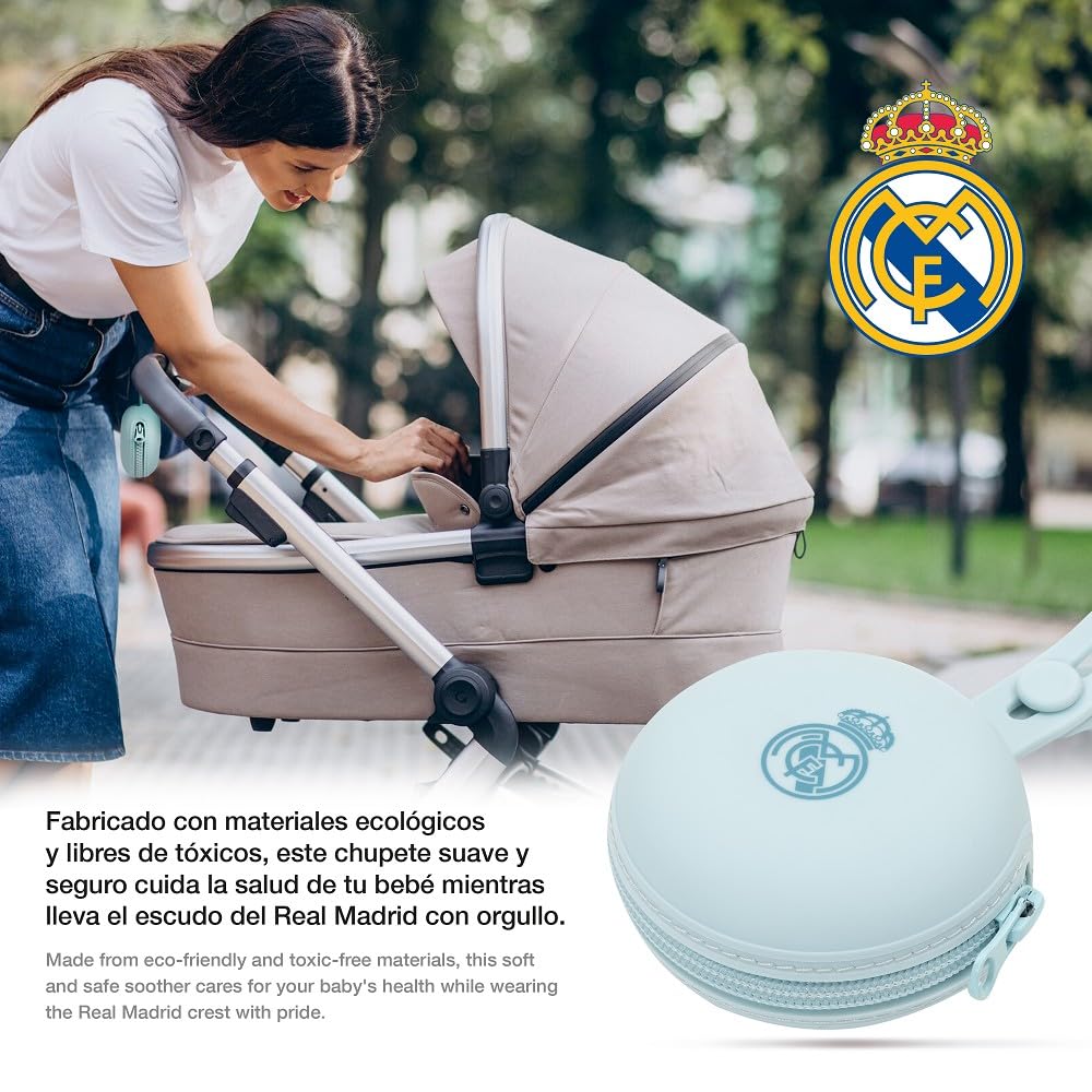 Interbaby - Portachupete de Silicona Real Madrid Azul|Apto para Microondas |Apto para Lavavajillas|Libre de BPA