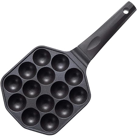 Takoyaki Grill Pan,14 Holes Nonstick Takoyaki Grill Pan Cooking Baking Mold Tool for Making Poffertjes Pancake Balls,Thai Kanom Krok and Other Small Desserts,1.57" Hole Diameter