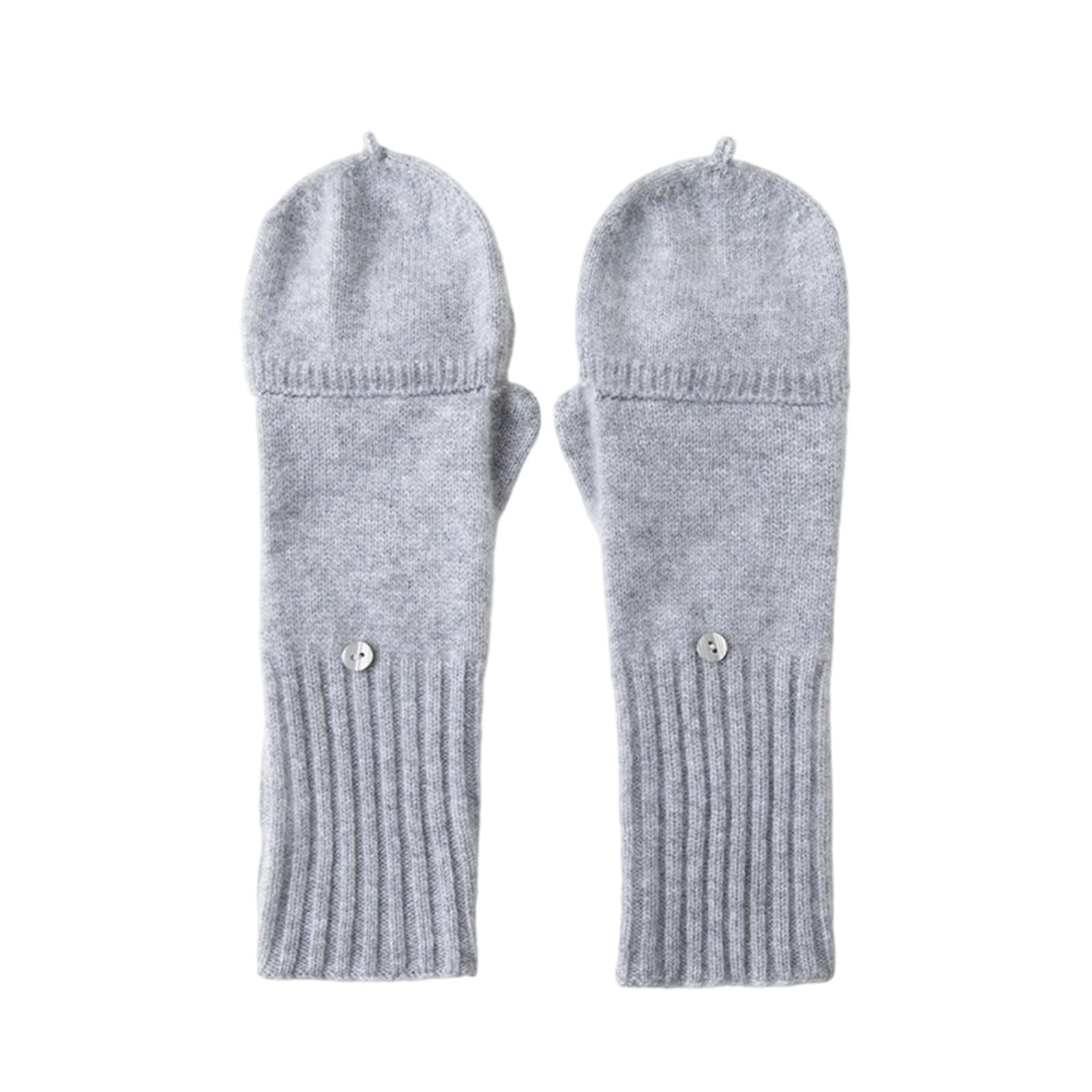 Guantes de invierno unisex de mezcla de lana, medio dedo con parte superior enrollable, para ciclismo al aire libre, accesorio de mano, accesorio de invierno, diseño unisex, mezcla de lana de