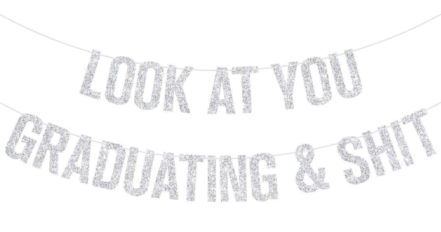 Look at You Graduating Banner, Class of 2026 Gradaution Banner, Congrats Grad Party Decor, High School College University Graduation Decorations (
