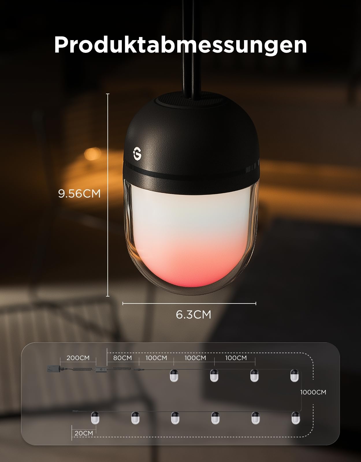 Govee Lichterkette Außen 10M, RGBICW 240lm pro LED, App-Steuerung, IP67 | 16 Mio. DIY-Farben, 111+ Szenen, Musik Sync, Matter/Alexa/Google, Lebensdauer 30000h, Einf. Montage, Garten/Balkon/Terrasse
