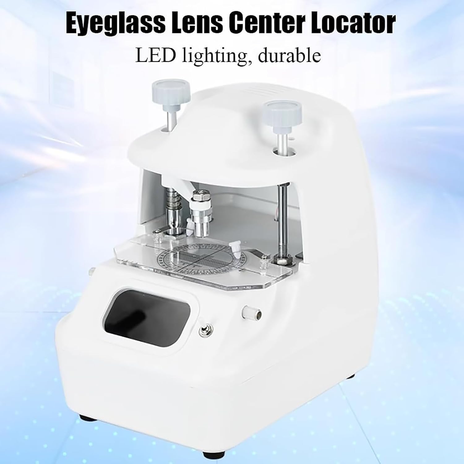 Optical Lens Layout Blocker & LED Centering Machine - Parallax-Free Screen With 2 Switchable Suction Cup Heads For Precise Positioning In Optical Stores, Labs