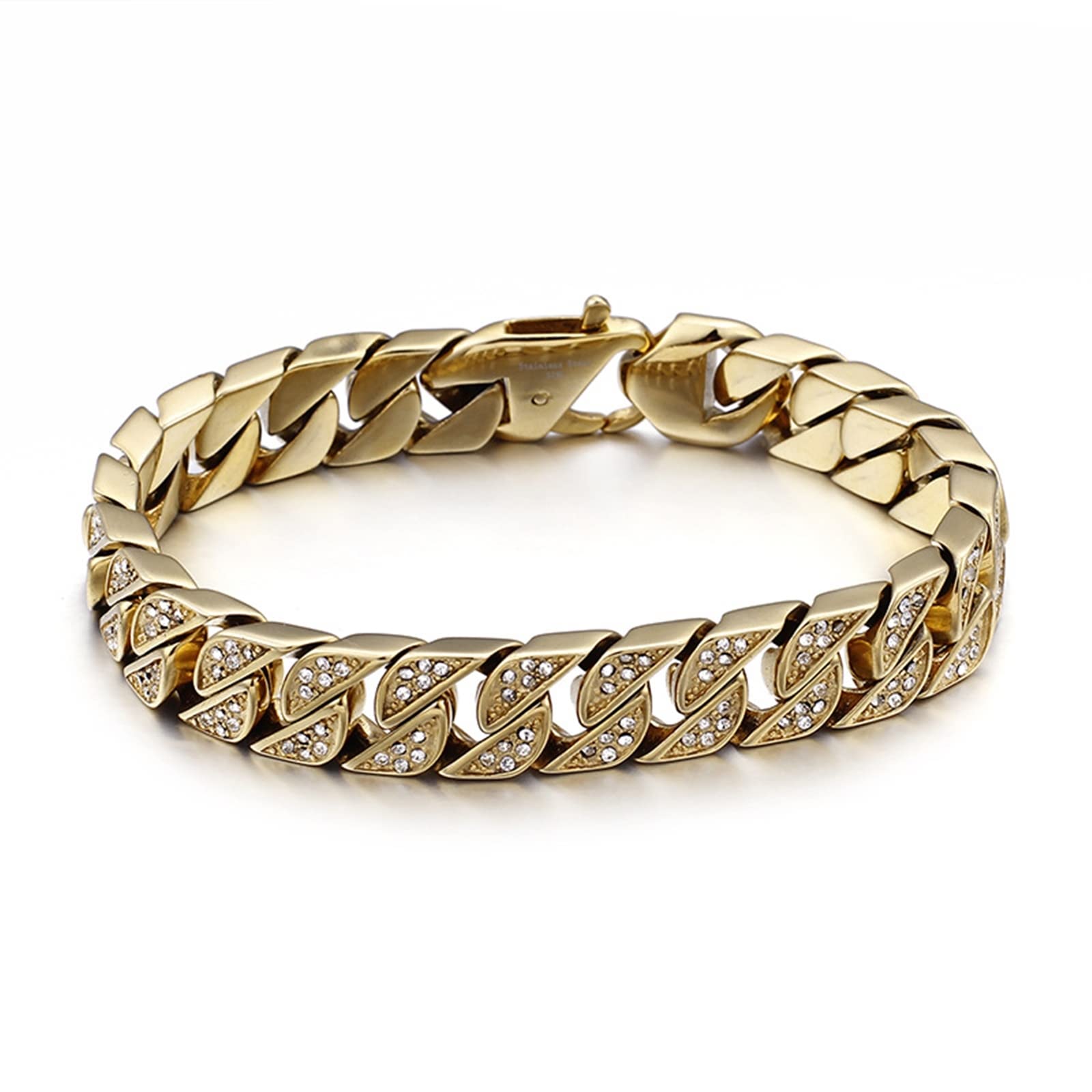 Armband Mann, Freundschaftsarmbänder aus Edelstahl mit modischer Persönlichkeit, 750 x 13 mm, kein Edelstein, Haushaltsarmaturen