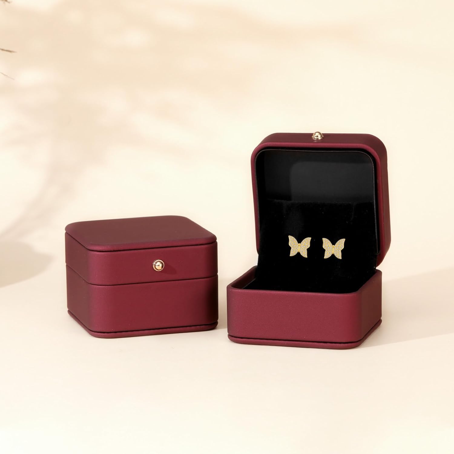 KQF Simple Butterfly Earrings 14K Solid Gold Zirconia Stud Earrings Boho Jewelry Anniversary Brithday Gifts For Women - Image 6