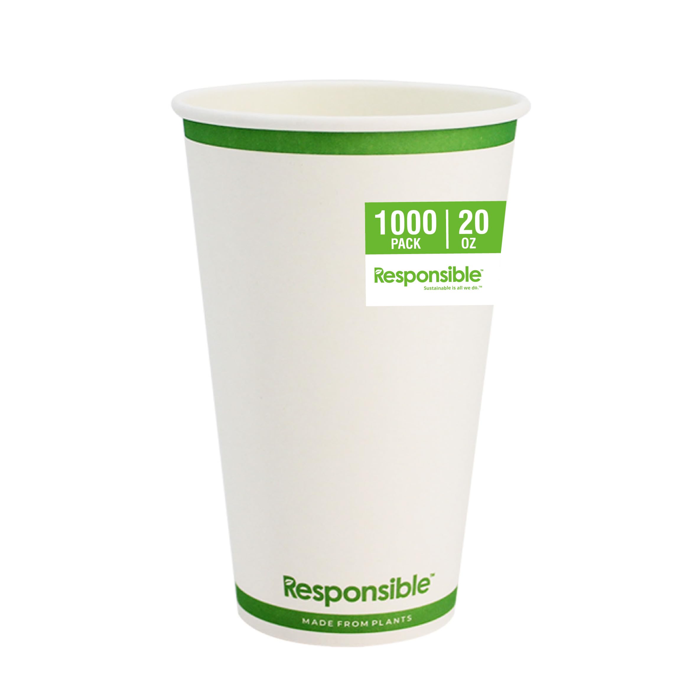 Responsible Products 20 oz (1000 Count) / Classic White / Casual Cups