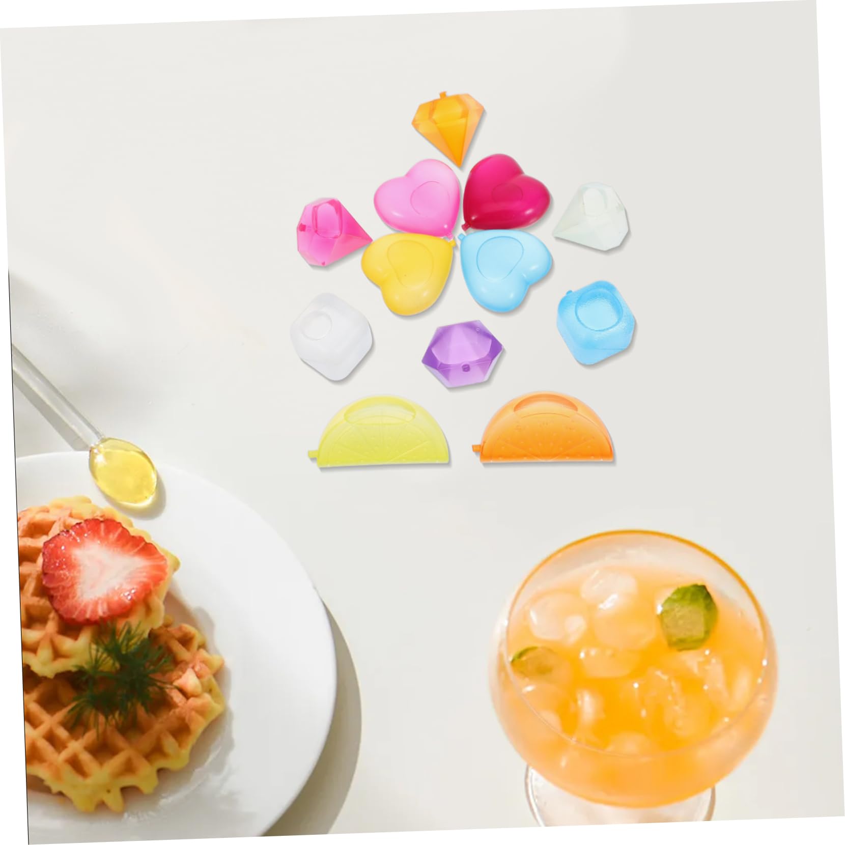 ABOOFAN 96piezas Cubos De Hielo Reutilizables Para Bebidas De Plástico Transparentes Para Enfriadores De Agua No Derretan No Diluyen