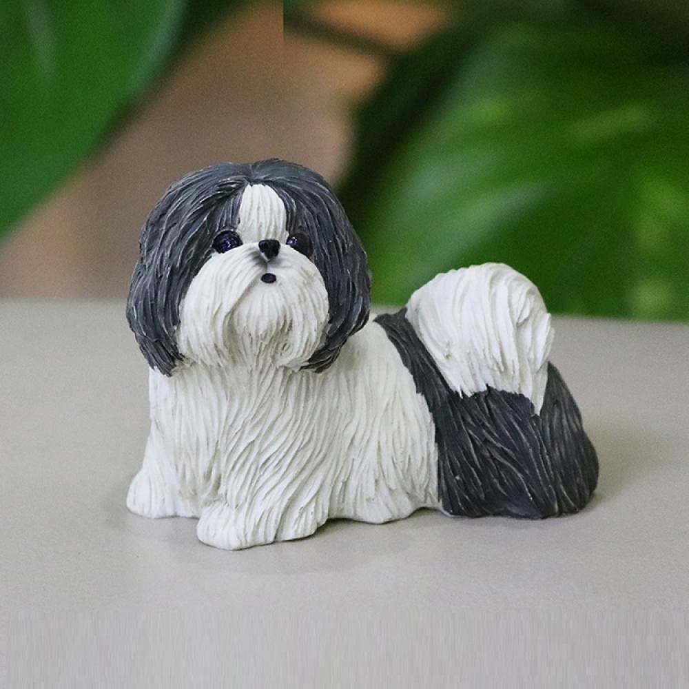 YNIYUJKL Statue Stunning Home Garden Ornament Sculpture Decoration Home Décor Accents Shih Tzu Simulation Animal Model Car Crafts Dog Ornaments Home Accessories-C_8Cm×4Cm×6Cm,C-8cmx4cmx6cm