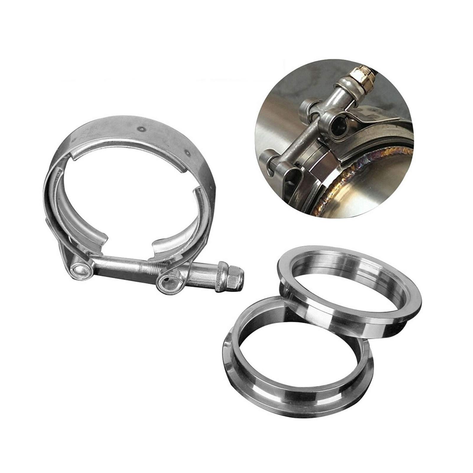 Części samochodowe 2020 uniwersalne 7,5 cm klamry ze stali nierdzewnej pasma V-Band Turbo Downpipe zacisk rury wydechowej akcesoria samochodowe klamry wymiana