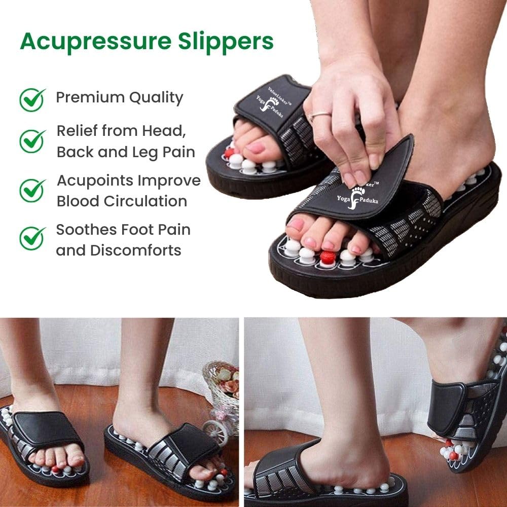 Valuelinker ™ Acupressure Foot Massari Slippers | Perfect foot cargo | Reflexology massage for blood circulation | Overall body pain and stress relief. For men and women. Size - 8 Valuelinker ™ Acupressure Foot Massari Slippers | Perfect foot cargo | Reflexology massage for blood circulation | Overall body pain and stress relief. For men and women. Size - 8