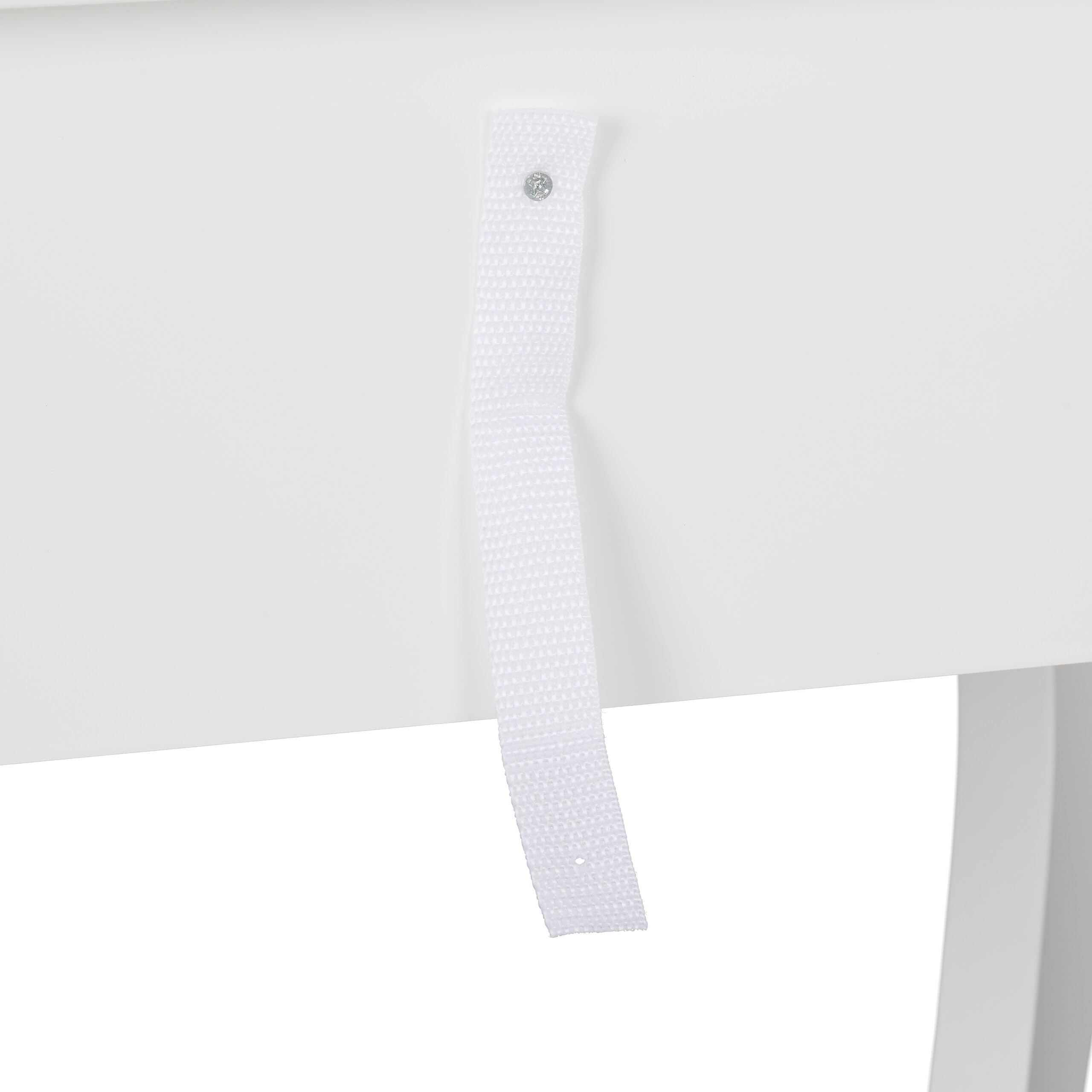 Relaxdays Toeletta Trucco Bambina, Tavolino con Specchio e Sgabello, HLP: 110 x 50 x 30 cm, a Partire dai 3 Anni, Bianco
