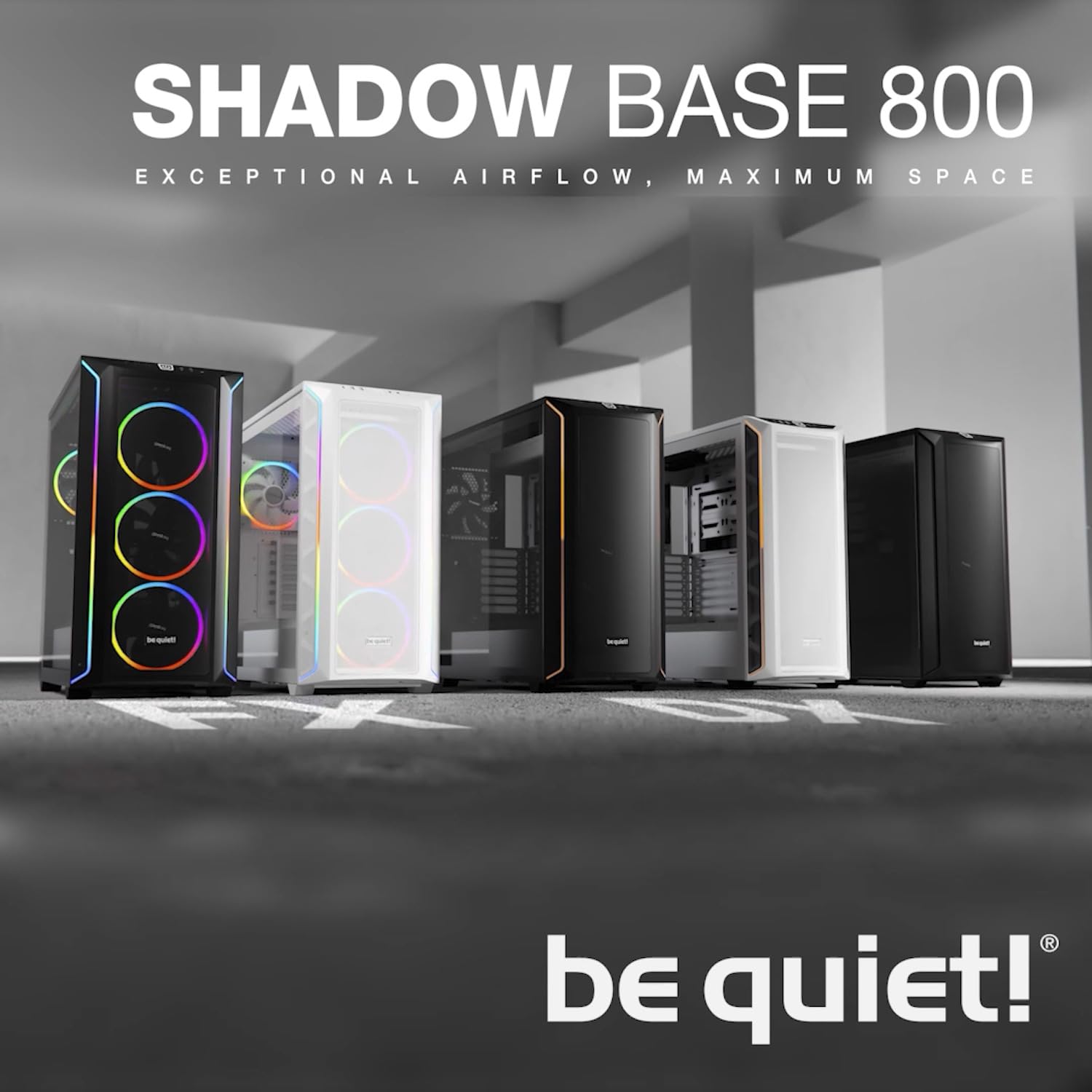 be quiet! Shadow Base 800 PC-Gehäuse, Pure Wings 3 140mm PWM-Lüfter, USB 3.2 Gen. 2 Type C, maximaler Airflow, Open-Mesh-Design, E-ATX Mainboard, 420mm Radiatoren, Seitenfenster aus Temperglas