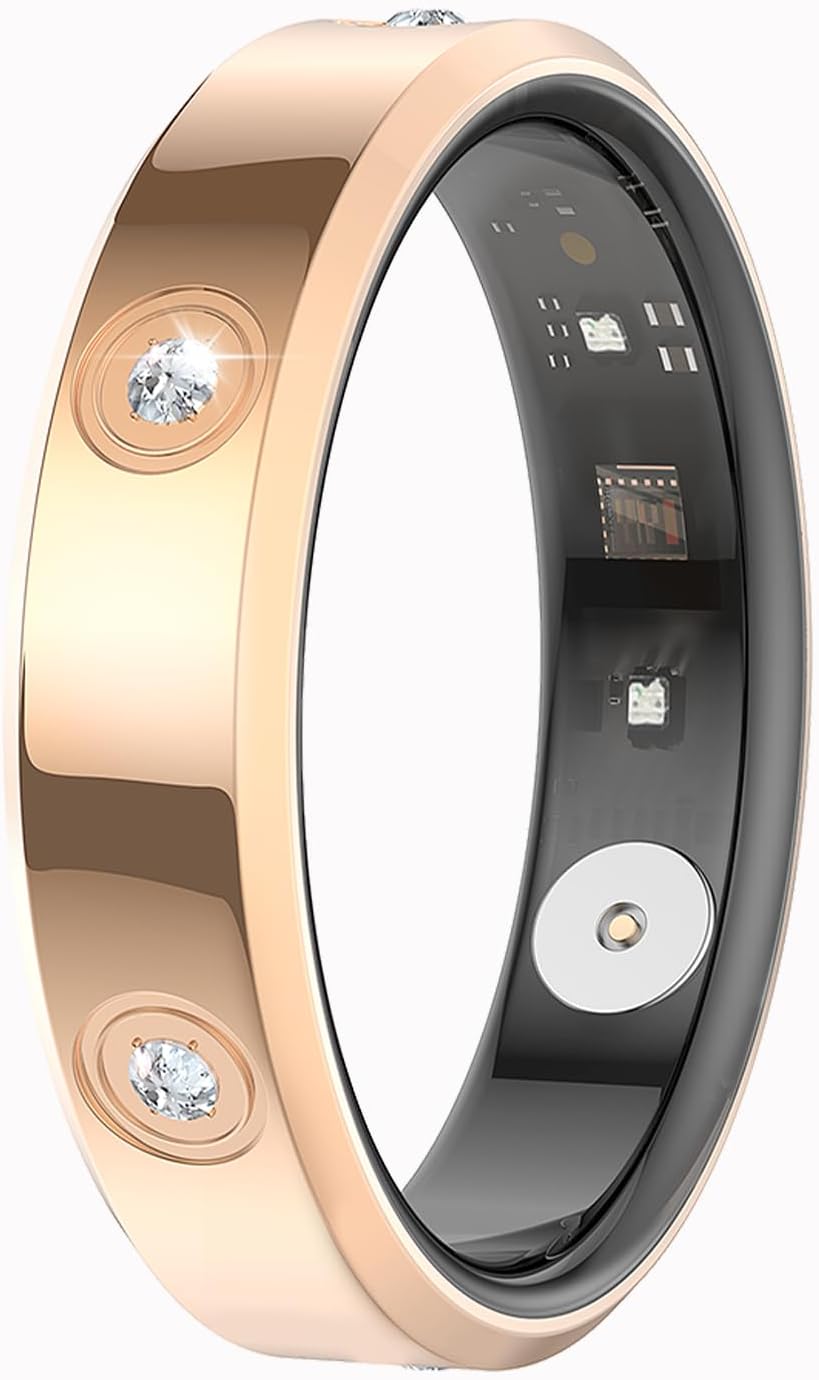 Smart Ring for Women Fitness Ring Health Ring with Diamonds Fitness Tracker with Heart Rate Sleep Monitor for Android iOS