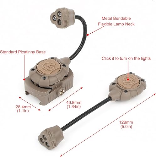 Miniatura 6 de Luz táctica para casco con lámpara LED IR blanca y roja, accesorios militares para casco Mich Fast Helmet Molle System Picatinny Rail, luz de señal