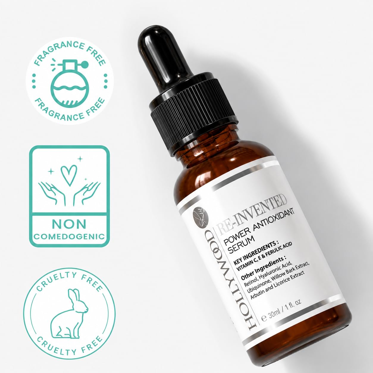 2023 PLURIPRMIATED Kwas ferulowy Serum - zawiera 20% witaminy C + E, retinolu i kwasu hialuronowego o podwójnej masie. Rozjaśniacz, Anti-Age, fotostarzenie 30 ml