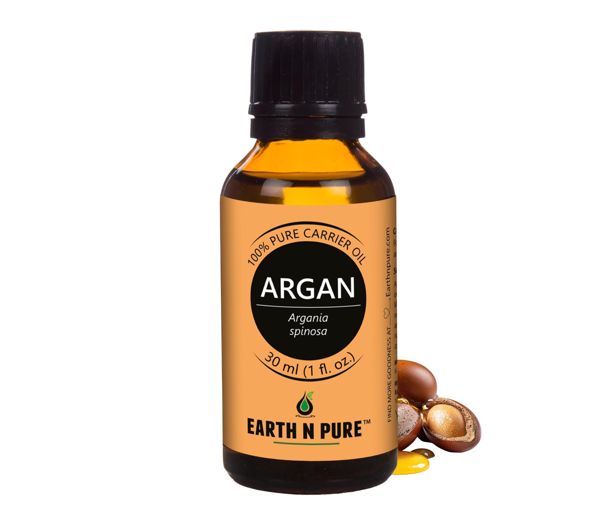Earth N Pure Argan Oil (Moroccan Argan Oil) – 100% Pure, Cold-Pressed Carrier Oil for Hair, Skin, Nails & Beard | 30ml