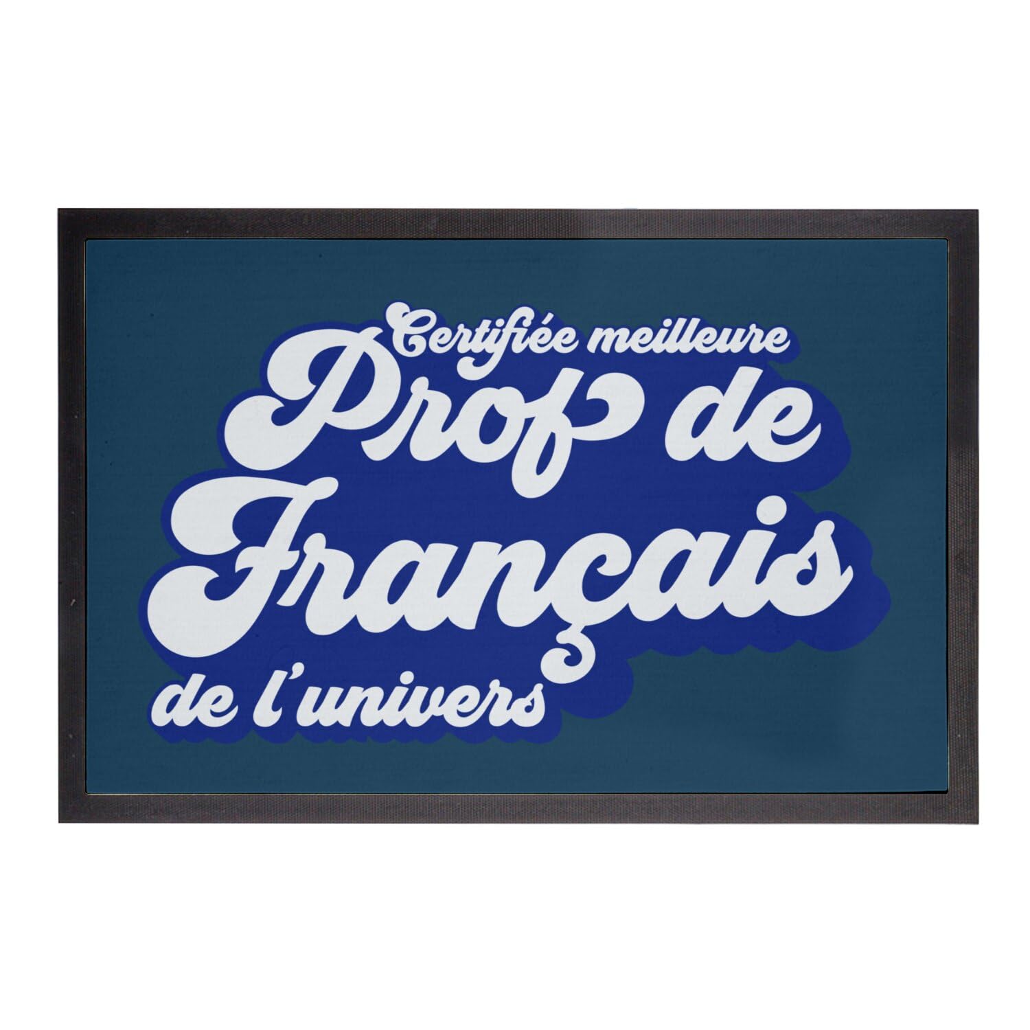 Paillasson Prof de Francais bleu tapis entrée personnalisé