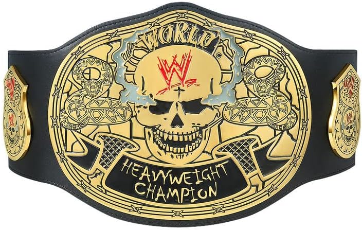Cinturón de título de réplica de campeonato de lucha libre de calaveras ahumadas de 0.157in de zinc, Negro, Adulto