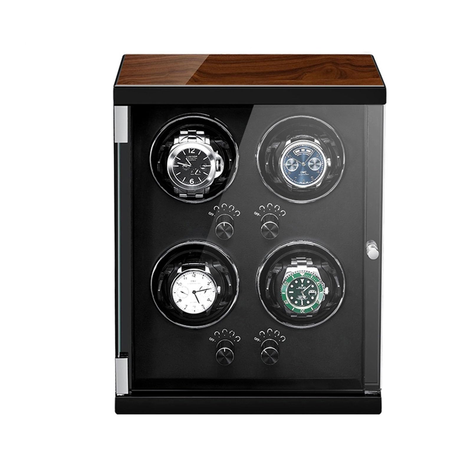 MYUYEE Automatic Watch Winder Box Rotating Display Storage Box With Japanese Silent Motor Automatic Winding Device For 1 2 4 Watches (4+0)