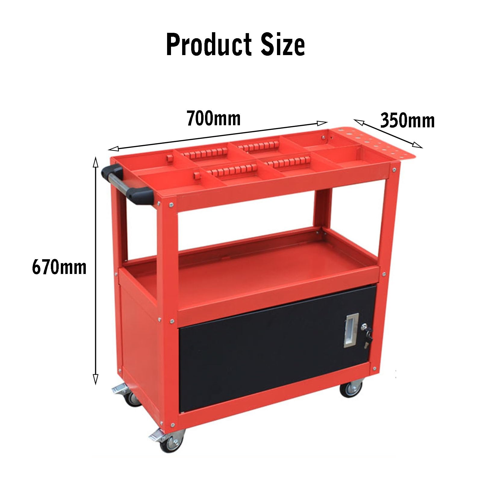 Carrello Portautensili Con Ruote, Carrello Portautensili For Impieghi Gravosi Con Cassetti, Ideale For Garage, Magazzino E Officina Di Riparazione