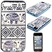 5S Case, iPhone 5S Case, Gift_Source [Elephants Pattern]Soft Silicone Bumper With Hard Plastic Back Cover Hybrid Impact Shockproof Case Cover for Apple iPhone 5 / 5S