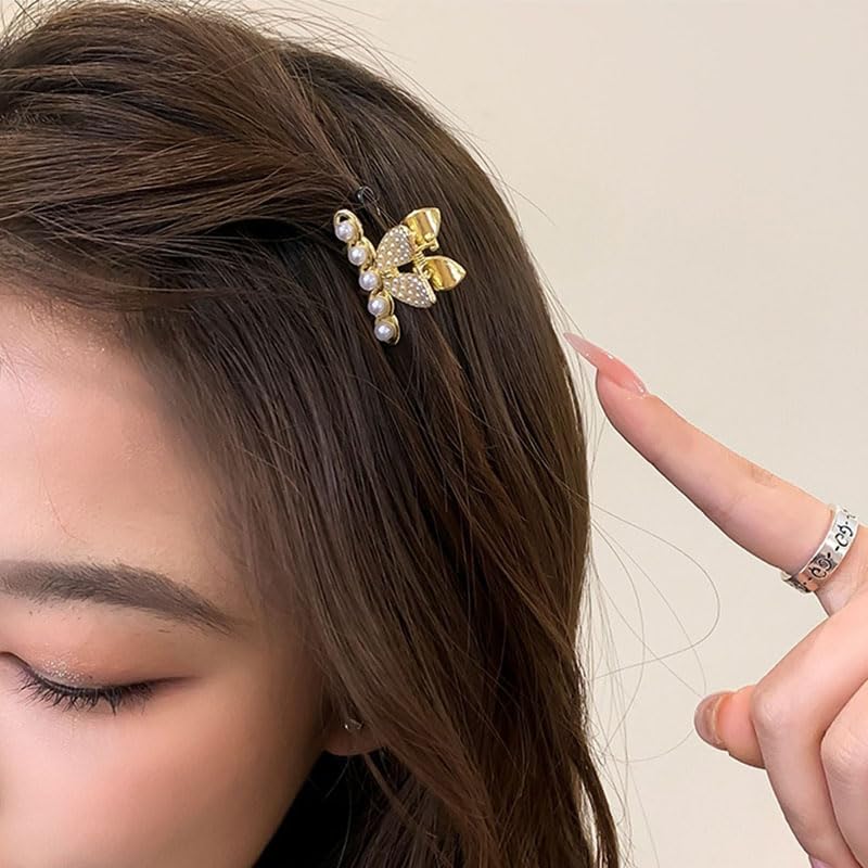 Miniatura 2 de Horquilla de perla, horquilla de perlas de champán, pequeña horquilla antideslizante para mujeres y niñas, accesorios para el cabello (3 piezas)
