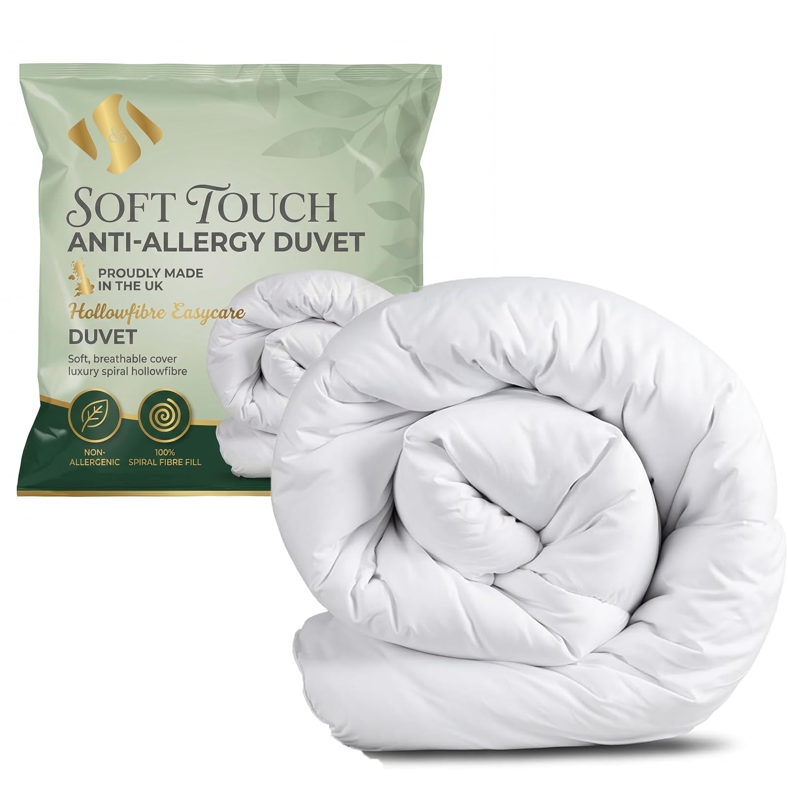 Sleep&Snuggle Anti-Allergy Hollowfibre Filled Duvet Quilt - Lightweight, Hypoallergenic, Luxurious Superior soft touch poly-cotton casing (4.5 Tog, Super King)