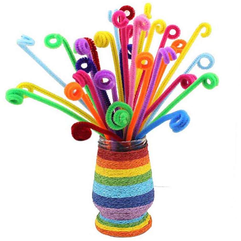 100 Fils Chenille à Paillettes Multicolores - Tiges Flexibles Pour Bricolage, Déco Et Projets Manuels (30cm)