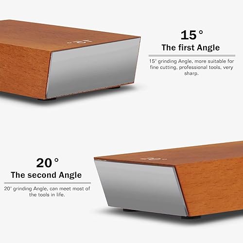 Miniatura 5 de Juego de afiladores de cuchillos profesional con discos de diamante y cerámica, ángulos de 1520 grados, soporte magnético
