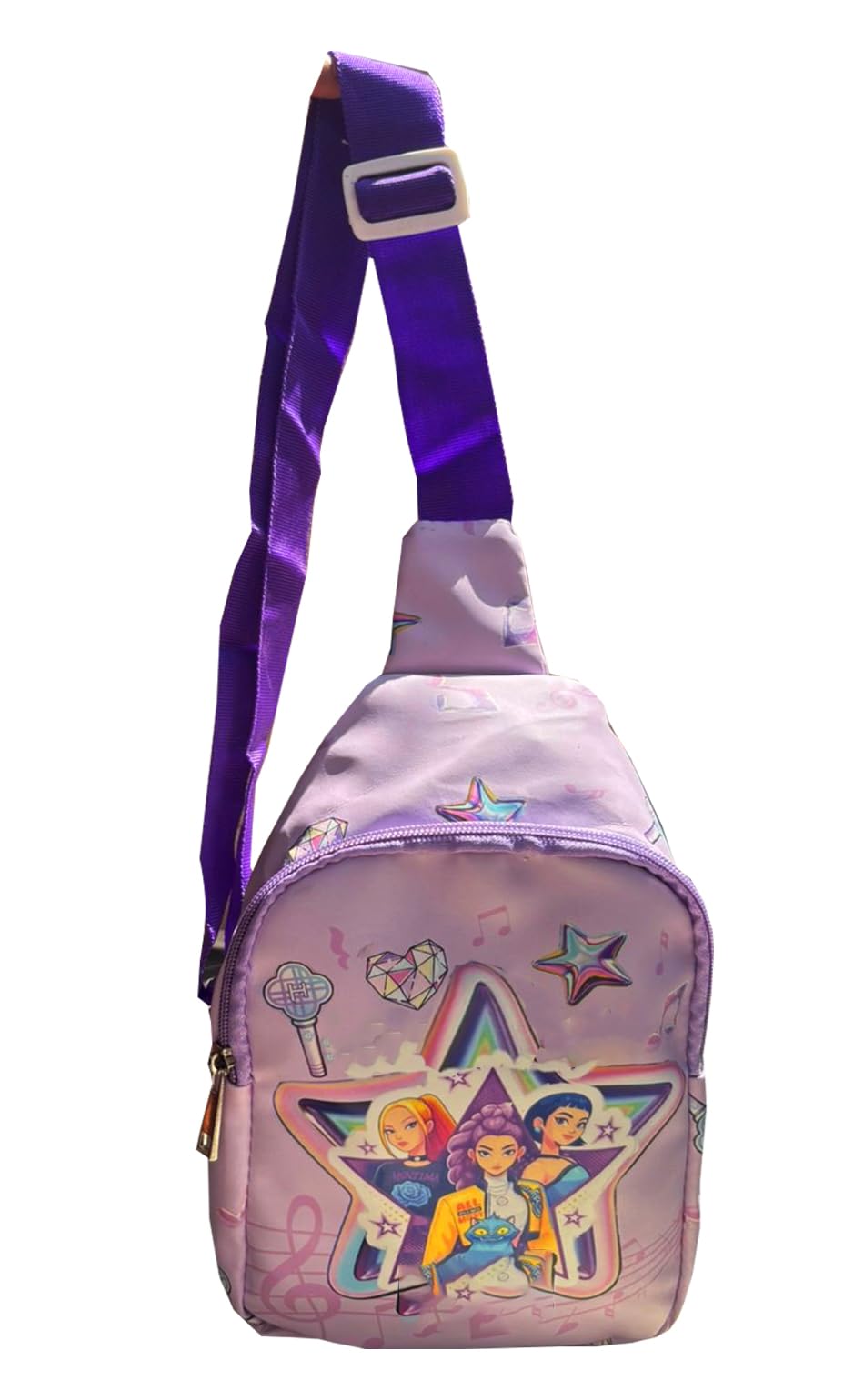 Kpopp Deemonn Hunteerrs Girls Cartoon Print Sling Backpack with Adjustable Strap | Cute Mini Crossbody Chest Bag for School Travel Daily Use-picture-47