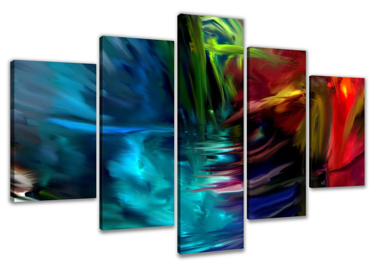 Quadro su tela der Deutschen marca Visario 200 x 100 cm fuenfteilig Natura 6308 di stampe quadri Arte Murale
