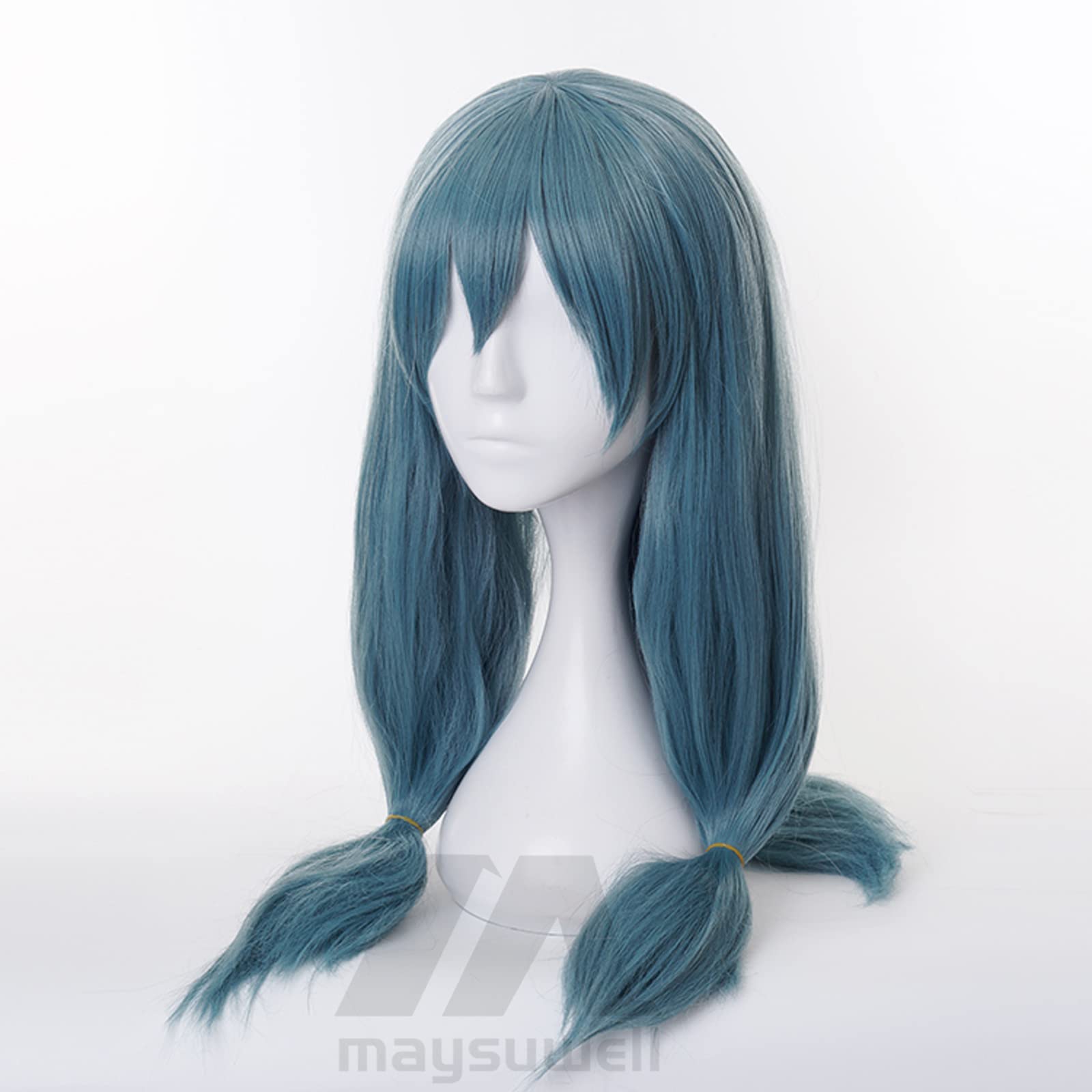 Lake Blue Three Ponytail Long Heat Resistant Synthetic Straight Hair Halloween Anime wig for Women Cosplay Rple Party Replacement Wigs - Image 3
