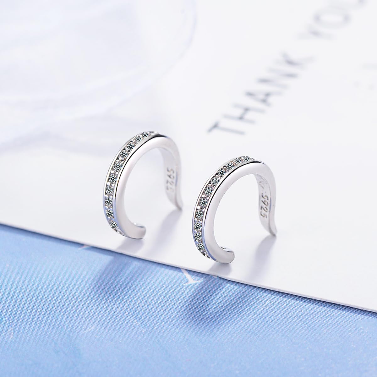 Fixuras - Pinzas para la oreja, clip para orejas Zafiller, sin perforación, aretes sin hueso perforado para mujeres, hombres y adultos