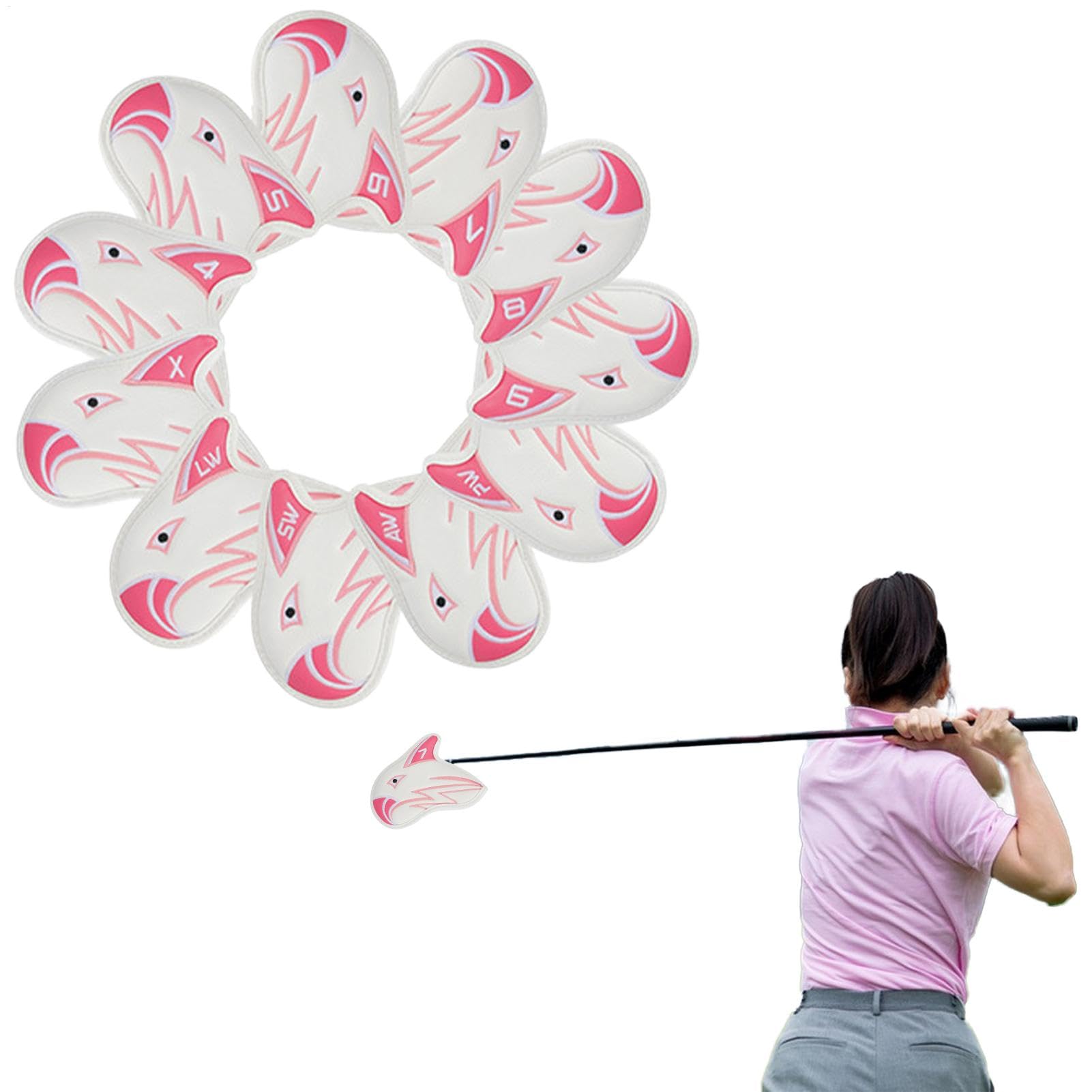 Golfschlägerabdeckungen aus Eisen, Golfschlägerabdeckungen | PU-Schutzhüllen für Golfschläger, Hybridschlägerabdeckungen, dicke wasserdichte Schutzhülle für Golfschläger