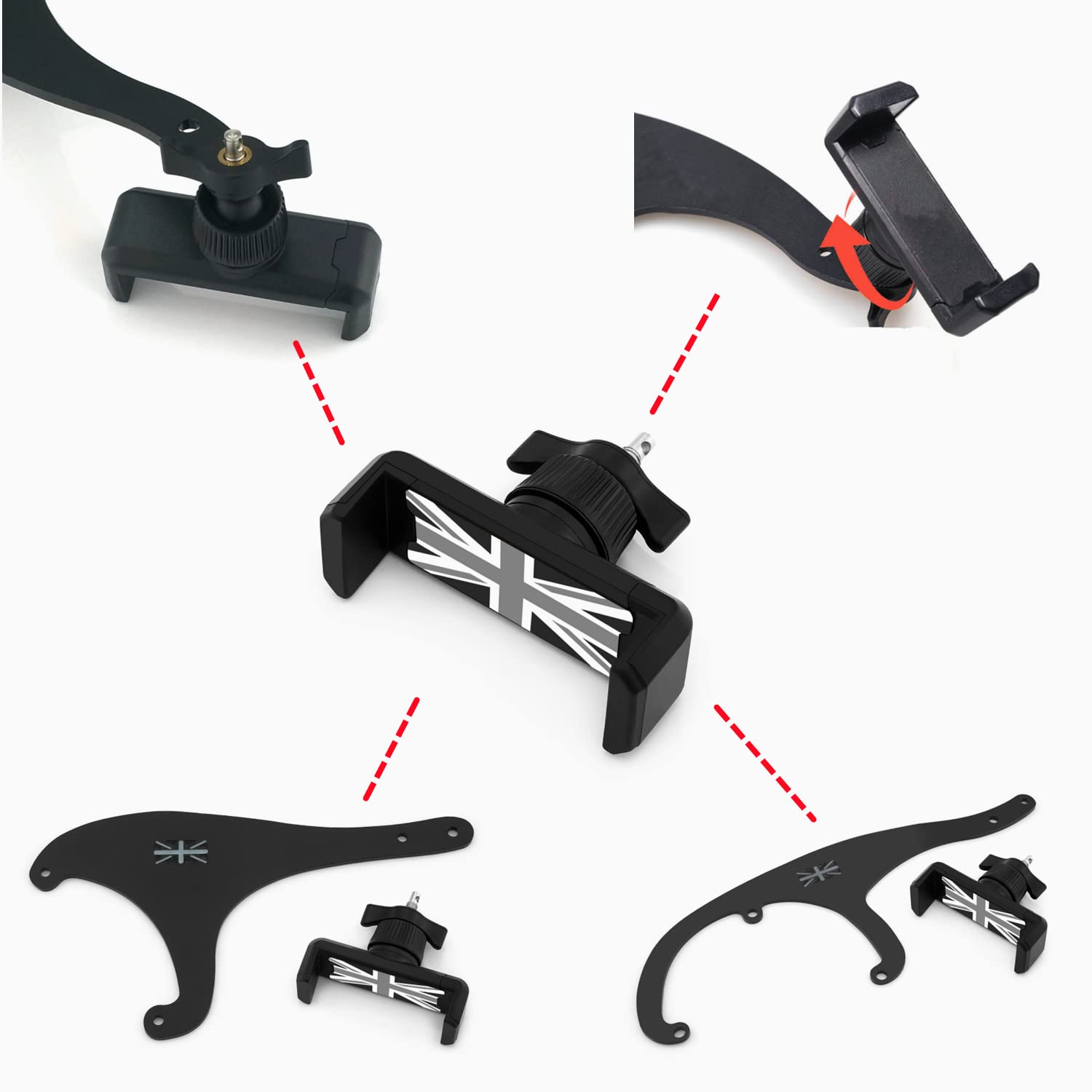 Heinmo 360° Rotatable Phone Holder GPS Cup Mount Replacement Clip for Cooper Clubman Countryman Paceman Hatchback F55 F56 F60 R55 R56 R60