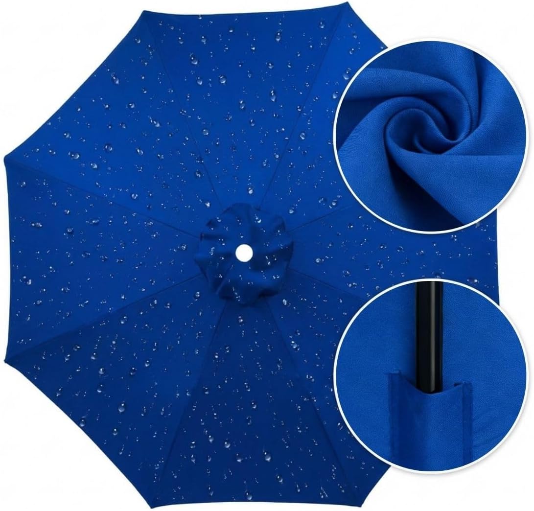 Patio Umbrella Replacement Canopy 7ft/8.2ft/10ft/11.5ft/13ft Outdoor Umbrella Replacement Top Cover for 8 Ribs UV Protective Parasol Fabric Cover for Market Table Backyard