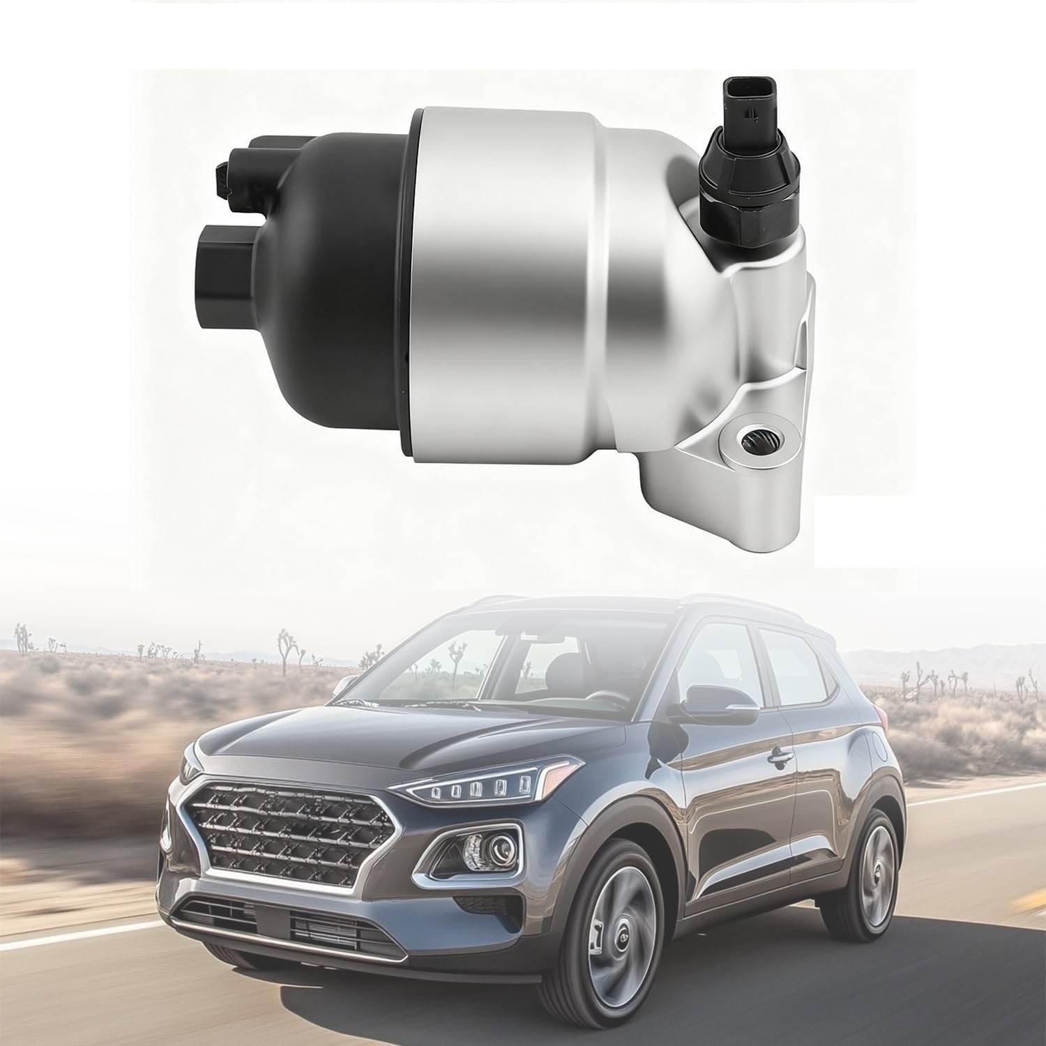 26300-2M000 Upgraded Aluminum Oil Filter Assembly Kit Compatible with 2020-2022 Accent 2020-2022 Venue 2020-2021 Kia Rio, Replaces # 263502s000 26350-2t000 26350-2m000 263002m000