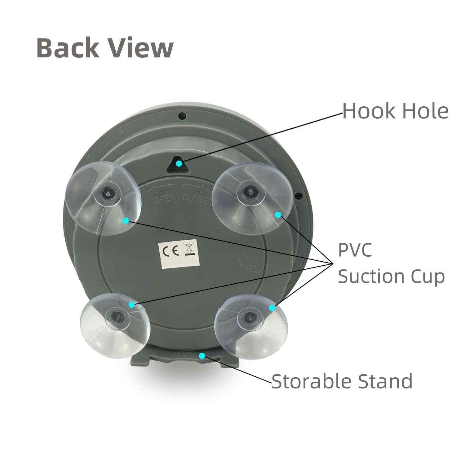 Orologio Da Doccia Impermeabile Lancoon - Display Ora, Data, Temperatura E Giorno, Con Ventose E Supporto