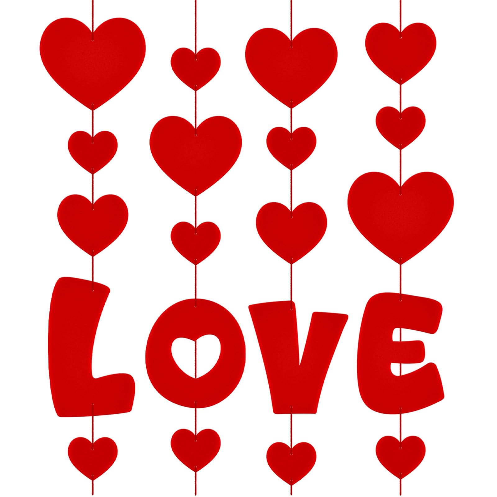 Buxuaaaa Quick Setups Heart Shape Garlands Decors for Parties and Anniversaries Without Tools Needed for Festival Ambiances Quick Setups Ornament
