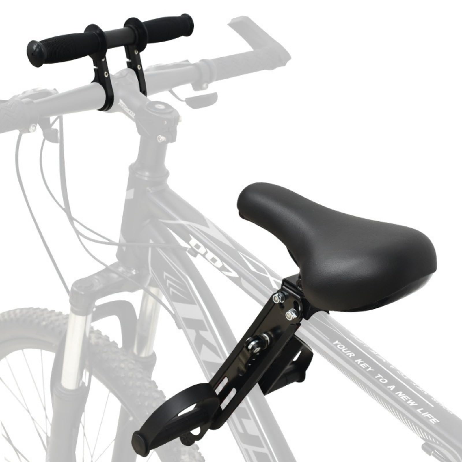 Sella per bicicletta,Telaio anteriore staccabile, per bambini, per mountain bike, traspirante, impermeabile, ideale per bici pieghevoli, bici da strada, da spinninggper （alluminio）