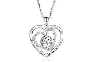 Volleyball Pendant Necklace, 925 Sterling Silver Sports Ball Pendant Necklace Jewelry