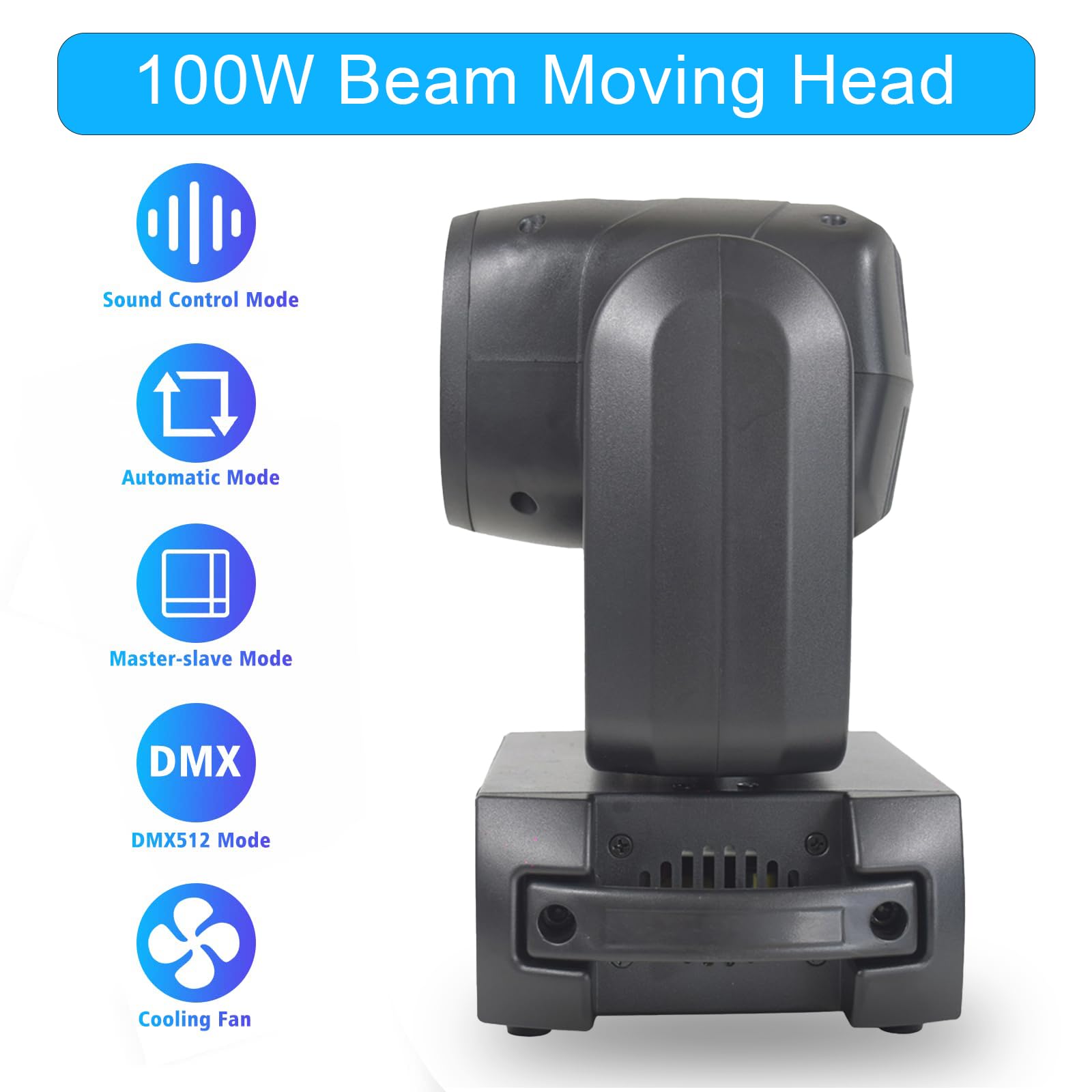 100W Moving Head Led Beam DMX512 Bühnenlicht mit 8 Gobos und 8 Farben Partylicht DJ Licht 8 Prisma Lichteffekt Stage Strobe für DJ Bar Club Disco Hochzeit Party