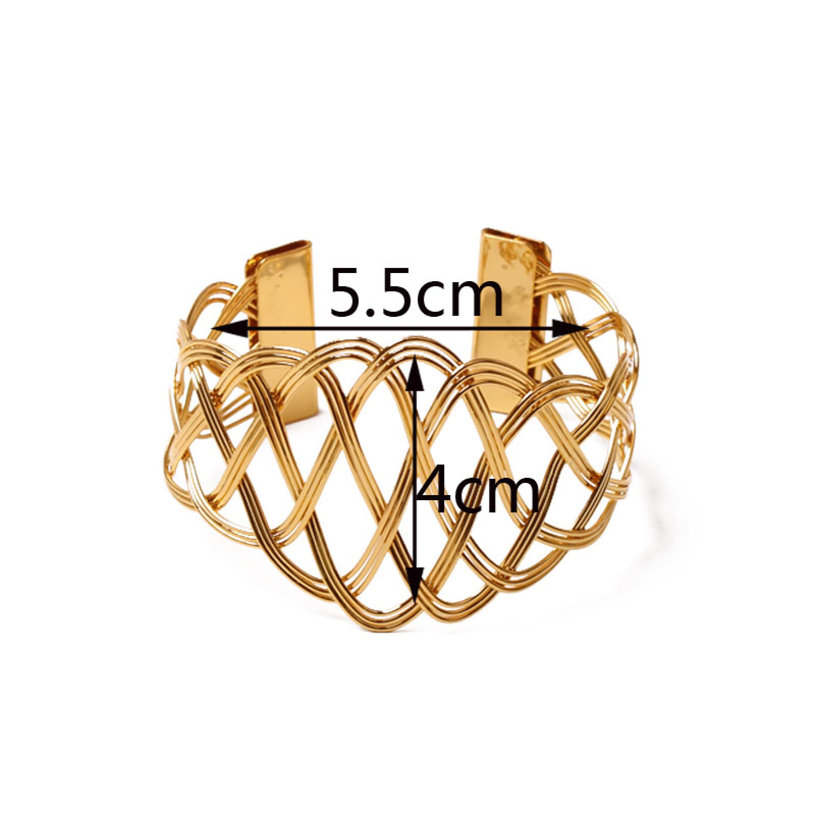 Porte Anneau de Serviette,Anneaux de Serviette, Lot de 5 Anneaux de Serviette Ouverts en Maille métallique(Gold)