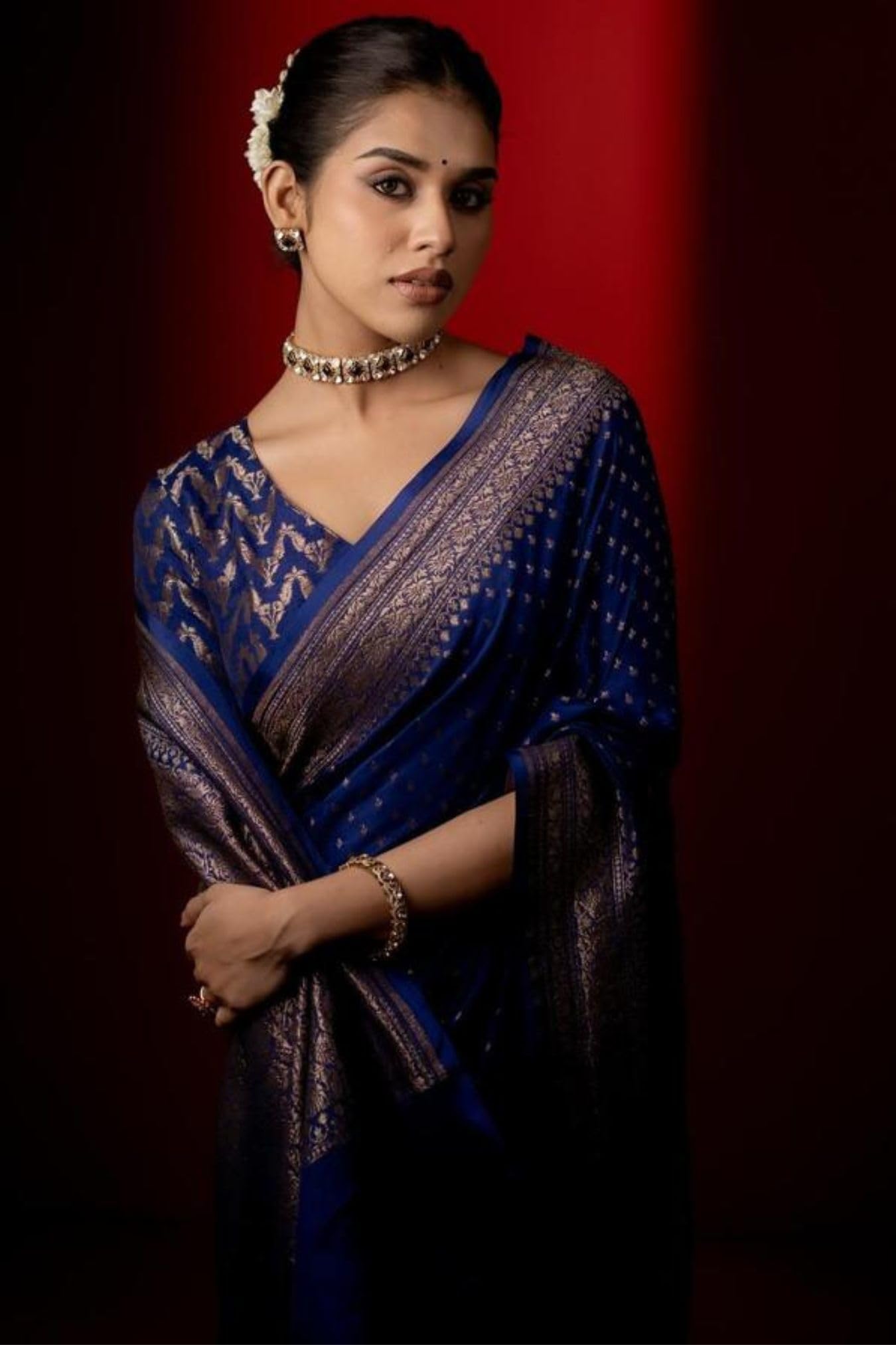 SGF11 Women's Kanjivaram Soft Silk Handloom Saree Golden Zari With Blouse Piece product image 2