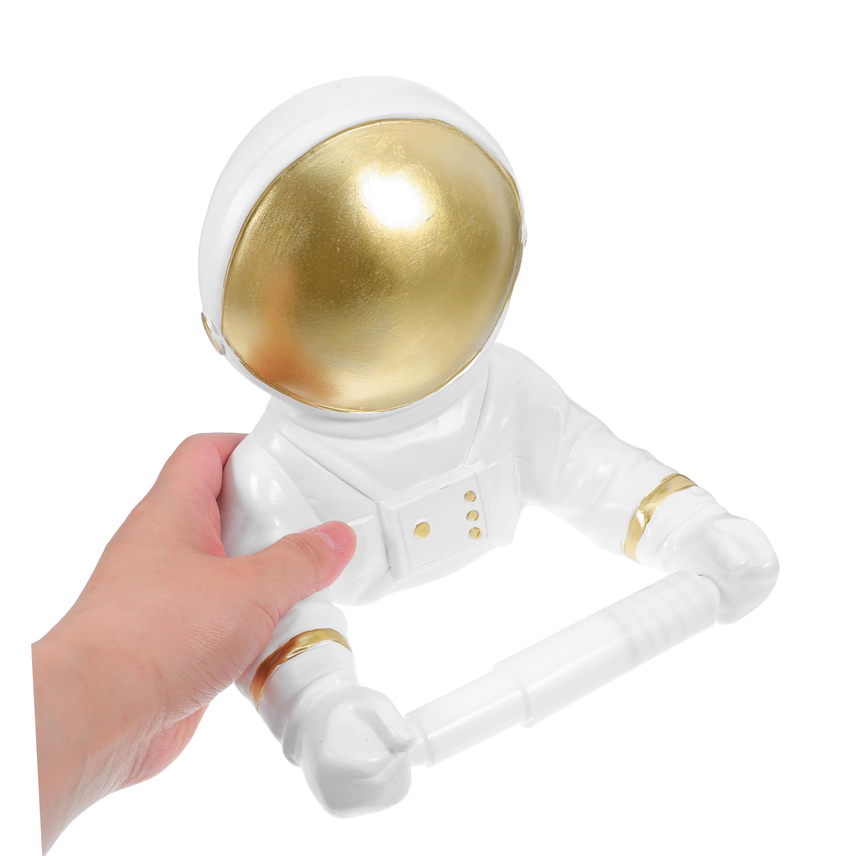 Resina Portarrollos de Papel sin Perforar Astronauta, Dorado